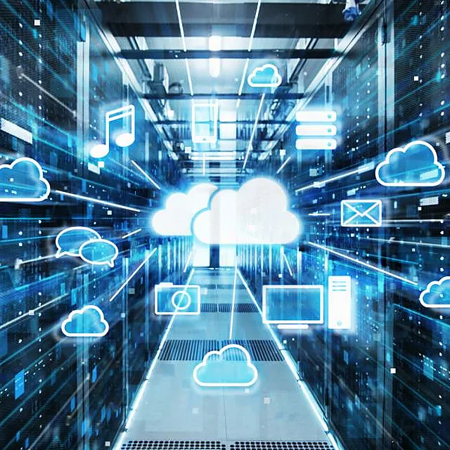 Διάδρομος data center με servers